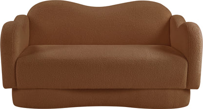 Porsha Saddle Teddy Fabric Loveseat