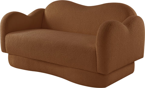 Porsha Saddle Teddy Fabric Loveseat