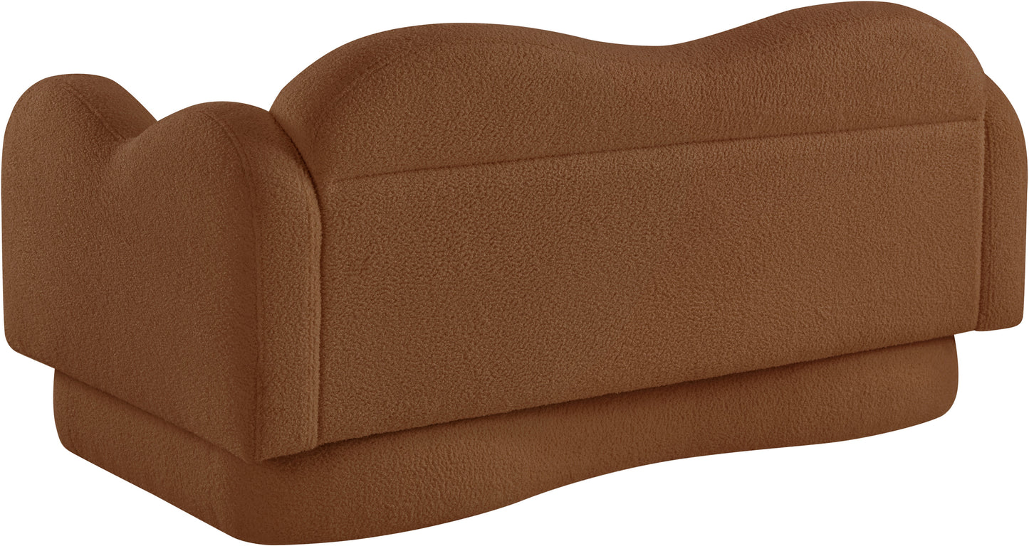 porsha saddle teddy fabric loveseat