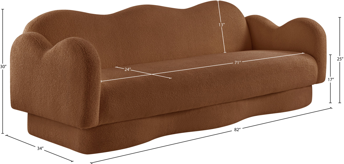 porsha saddle teddy fabric sofa