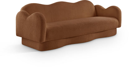 Porsha Saddle Teddy Fabric Sofa