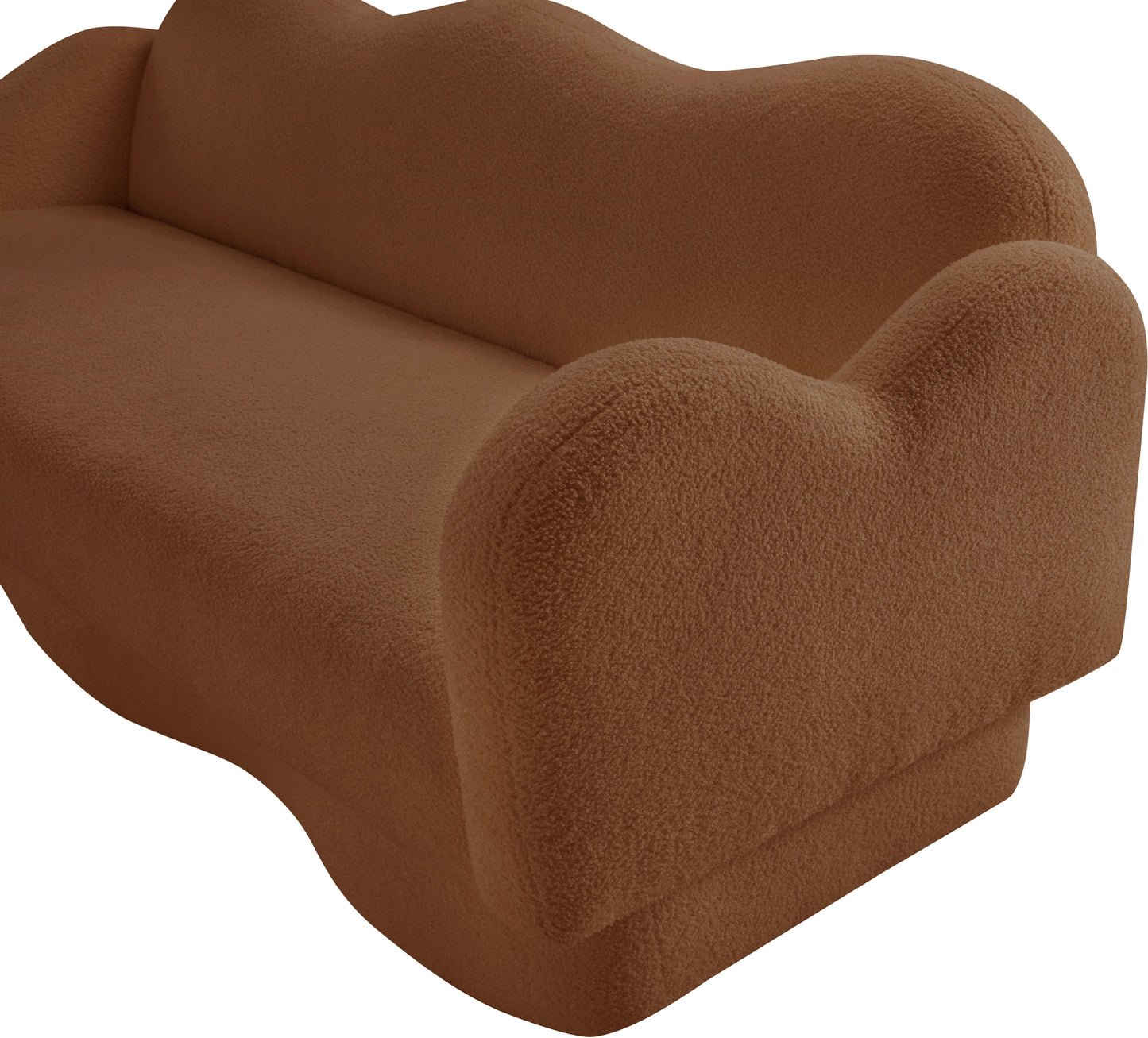 porsha saddle teddy fabric sofa