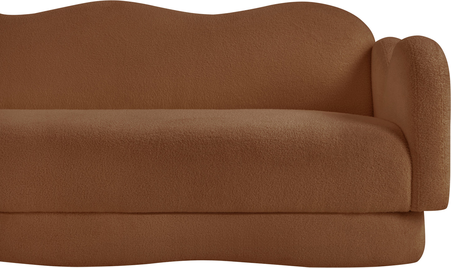 porsha saddle teddy fabric sofa