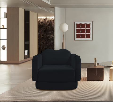 Celeste Black Velvet Upholstered Chair, 1 Piece