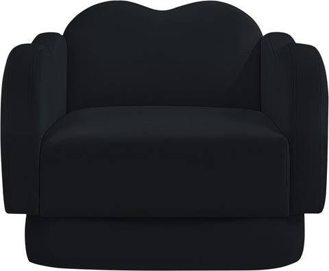 Celeste Black Velvet Upholstered Chair, 1 Piece