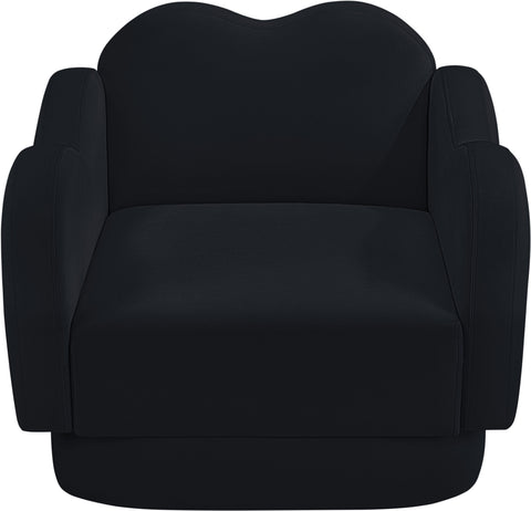 Celeste Black Velvet Upholstered Chair, 1 Piece