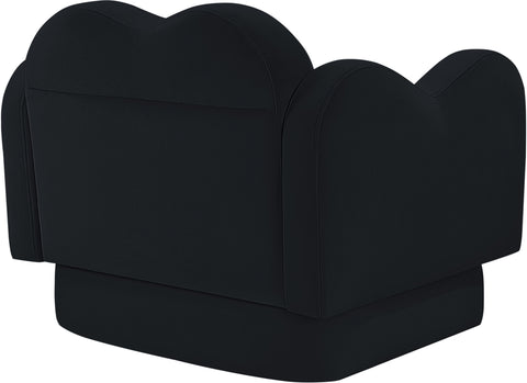 Celeste Black Velvet Upholstered Chair, 1 Piece