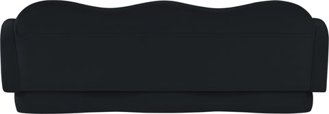 Celeste 82" Black Velvet Upholstered Sofa, 1 Piece