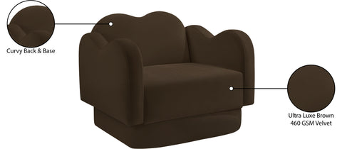 Celeste Brown Velvet Upholstered Chair, 1 Piece