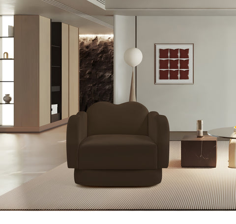 Celeste Brown Velvet Upholstered Chair, 1 Piece