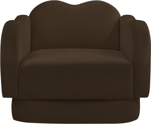 Celeste Brown Velvet Upholstered Chair, 1 Piece