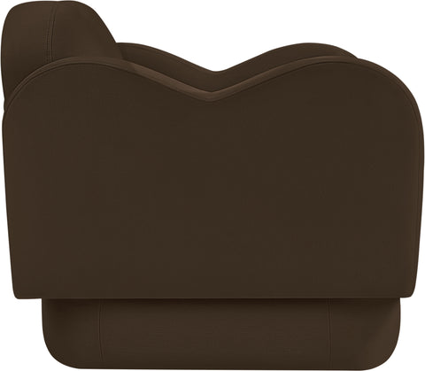 Celeste Brown Velvet Upholstered Chair, 1 Piece