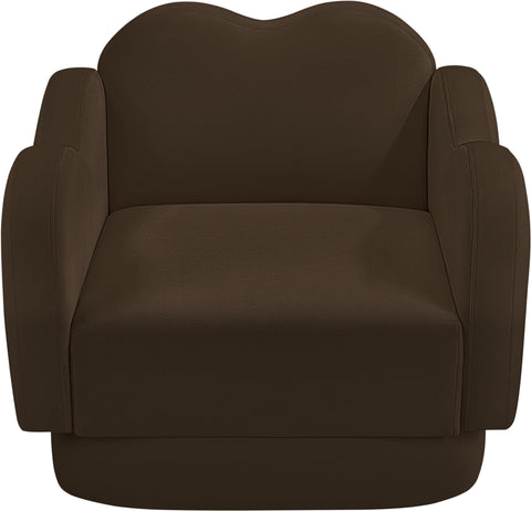 Celeste Brown Velvet Upholstered Chair, 1 Piece