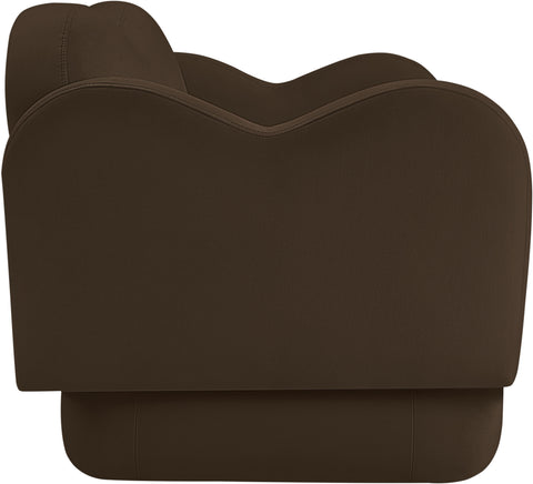 Celeste 58" Brown Velvet Upholstered Loveseat, 1 Piece