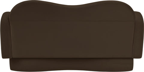 Celeste 58" Brown Velvet Upholstered Loveseat, 1 Piece