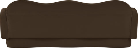 Celeste 82" Brown Velvet Upholstered Sofa, 1 Piece