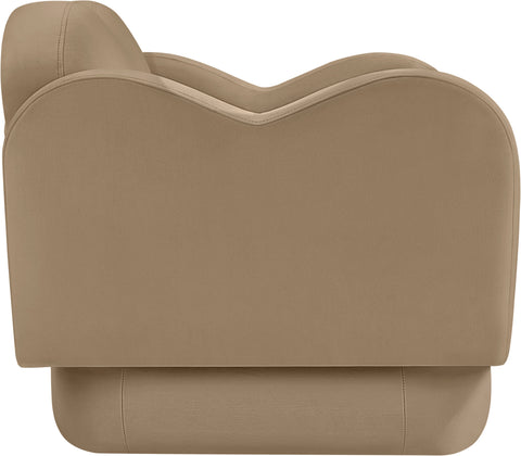 Celeste Camel Velvet Upholstered Chair, 1 Piece