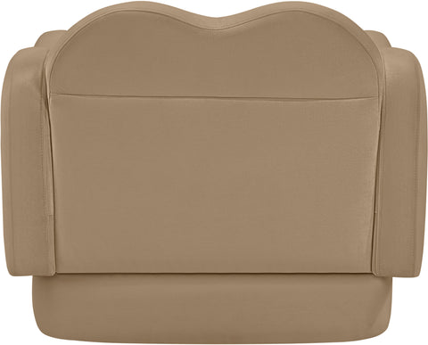 Celeste Camel Velvet Upholstered Chair, 1 Piece