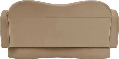 Celeste 58" Camel Velvet Upholstered Loveseat, 1 Piece