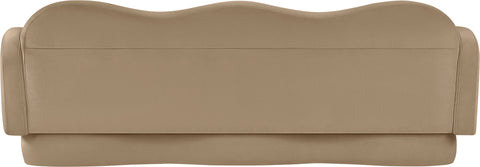 Celeste 82" Camel Velvet Upholstered Sofa, 1 Piece