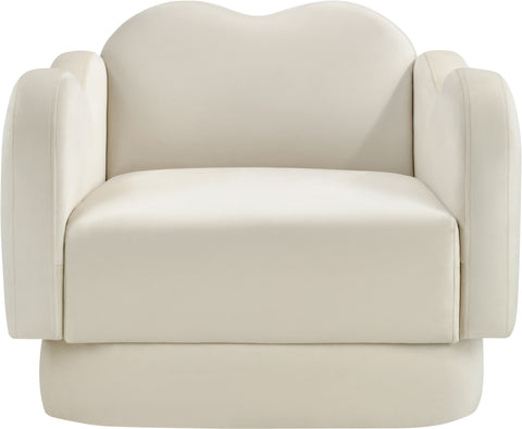Celeste Cream Velvet Upholstered Chair, 1 Piece