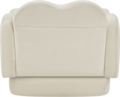 Celeste Cream Velvet Upholstered Chair, 1 Piece