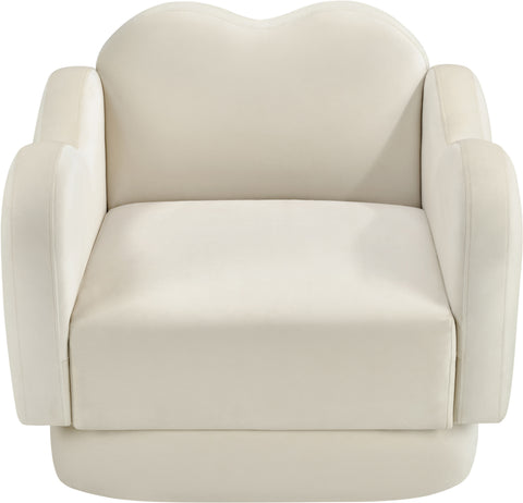 Celeste Cream Velvet Upholstered Chair, 1 Piece
