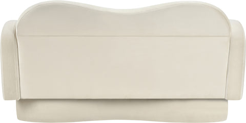 Celeste 58" Cream Velvet Upholstered Loveseat, 1 Piece