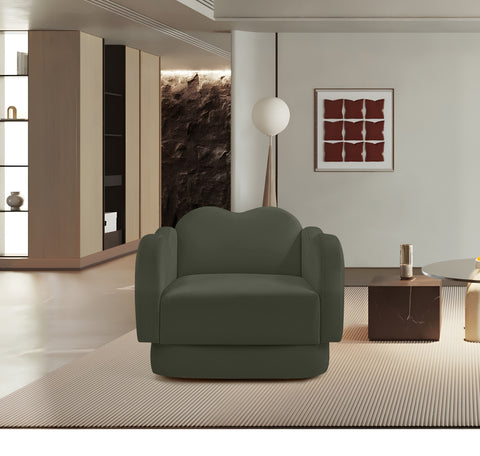 Celeste Green Velvet Upholstered Chair, 1 Piece