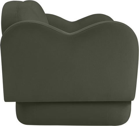 Celeste 58" Green Velvet Upholstered Loveseat, 1 Piece