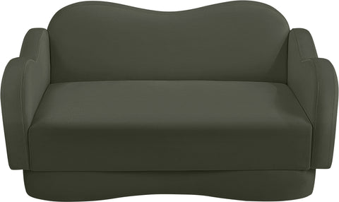 Celeste 58" Green Velvet Upholstered Loveseat, 1 Piece