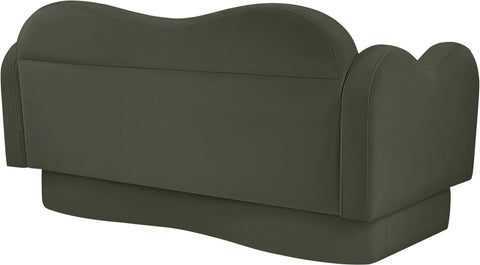 Celeste 58" Green Velvet Upholstered Loveseat, 1 Piece
