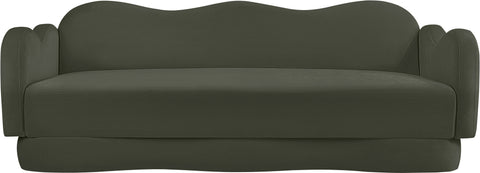 Celeste 82" Green Velvet Upholstered Sofa, 1 Piece