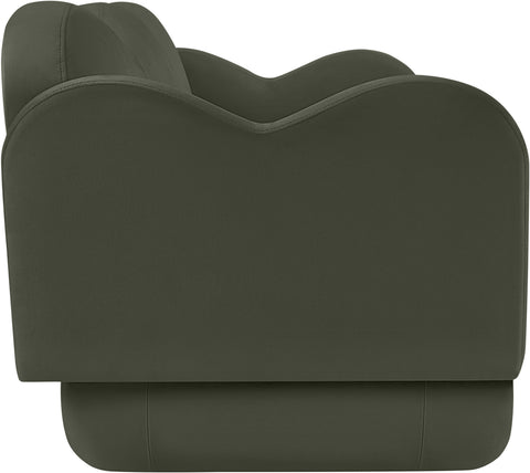 Celeste 82" Green Velvet Upholstered Sofa, 1 Piece