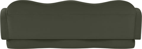 Celeste 82" Green Velvet Upholstered Sofa, 1 Piece