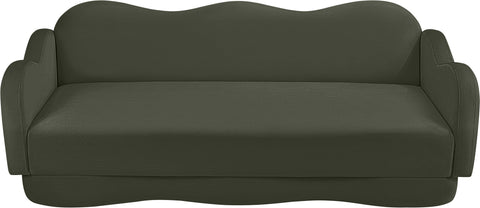 Celeste 82" Green Velvet Upholstered Sofa, 1 Piece
