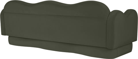 Celeste 82" Green Velvet Upholstered Sofa, 1 Piece