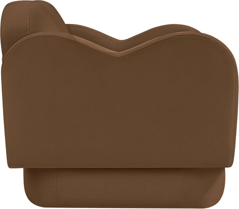 Celeste Saddle Velvet Upholstered Chair, 1 Piece
