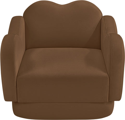 Celeste Saddle Velvet Upholstered Chair, 1 Piece