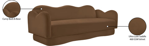 Celeste 82" Saddle Velvet Upholstered Sofa, 1 Piece