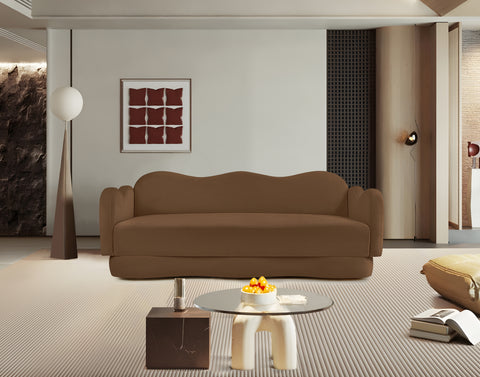 Celeste 82" Saddle Velvet Upholstered Sofa, 1 Piece