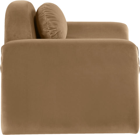 Estelle Beige Velvet Upholstered Chair, 1 Piece