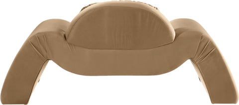 Estelle Beige Velvet Upholstered Chair, 1 Piece