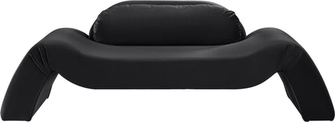 Estelle 87.5" Black Velvet Upholstered Loveseat, 1 Piece