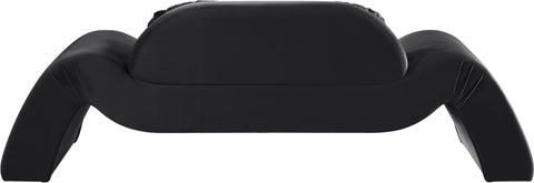 Estelle 87.5" Black Velvet Upholstered Loveseat, 1 Piece