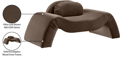 Estelle Brown Velvet Upholstered Chair, 1 Piece