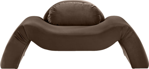 Estelle Brown Velvet Upholstered Chair, 1 Piece