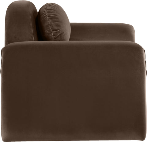 Estelle Brown Velvet Upholstered Chair, 1 Piece