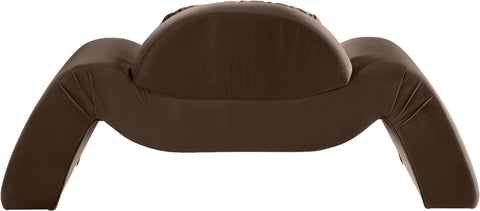 Estelle Brown Velvet Upholstered Chair, 1 Piece