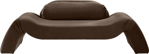 Estelle 87.5" Brown Velvet Upholstered Loveseat, 1 Piece